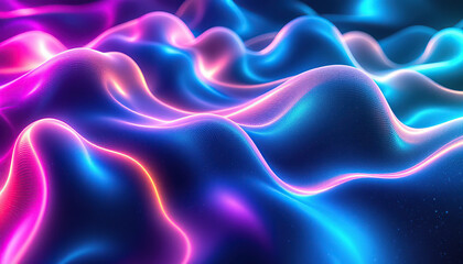 Fototapeta premium Abstract Neon Waves Flowing Dynamically Across Space