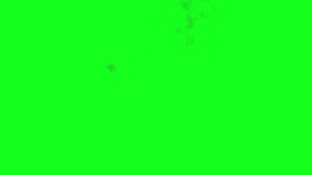 explosion with short duration fire and cloud of smoke on green screen or chroma key, render