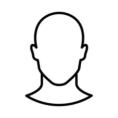 Outline icon of a head silhouette. Editable stroke.