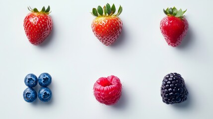 Vibrant Berry Display: Fresh and Healthy Selection of Berries