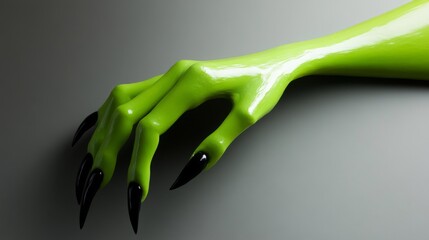 Intriguing Green Hand with Sharp Claws - Spooky Halloween Design