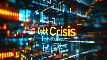 Obraz premium Debt Crisis: Visual Representation of the Current Financial State
