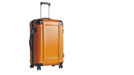 Modern suitcase on transparent background