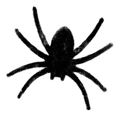 Big Black Hairy Spider On White Background. Creepy Halloween Creature. Spooky Halloween Graphic with Scary Tarantula.