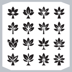 Fototapeta premium Minimalist Tree Leaf Logotype Icons Stunning Vector Illustrations for Branding