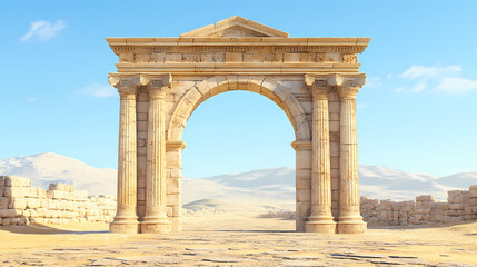Obraz premium Ancient ruins - archway. Ancient Ruins. Illustration