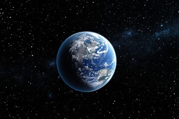 Fototapeta premium Stunning Detailed Earth Planet Image Space Background Blue Planet Earth Photo Digital Art High Resolution World View Universe Galaxy Stars Night Sky Realistic Earth Globe
