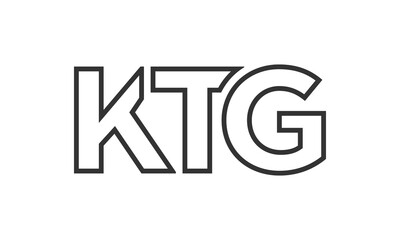 KTG logo design template with strong and modern bold text. Initial based vector logotype featuring simple and minimal typography. Trendy company identity.