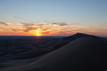 Khongoryn Els sand dunes landscape, Mongolia. Gobi desert