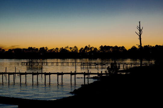 Beautiful Sunset on Arnica Bay in Lillian, Alabama USA