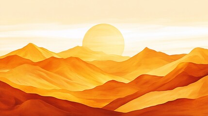 Golden Hour Mountain Range: A Sunset Panorama