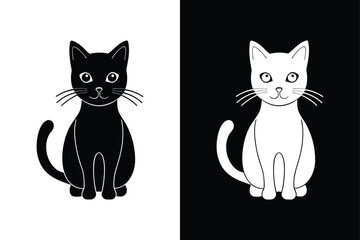 Cat icon vector on White Background ,Vector Art Illustration on white background.