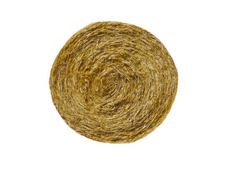 Round hay bale isolated on a white background