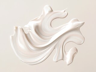 Naklejka premium A white swirl of paint with a curved line on the right side