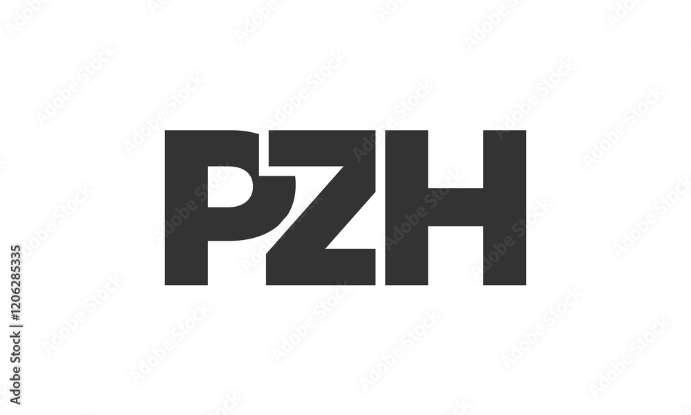 Poster pzh logo design template with strong and modern bold text. initial based vector logotype featuring s