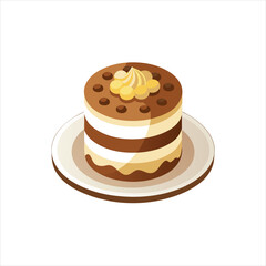 Tiramisu Dessert Icon Vector Art for Food Illustrations