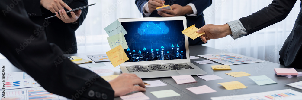 Poster cloud computing software for brisk remote work and personal data storage
