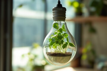 Unique Hanging Glass Bulb Planter with Lush Green Plants Modern Home Decor Botanical Terrarium Eco Friendly Sustainable Design Indoor Gardening Creative Idea Bright Light