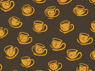 coffee cup pattern. generative AI