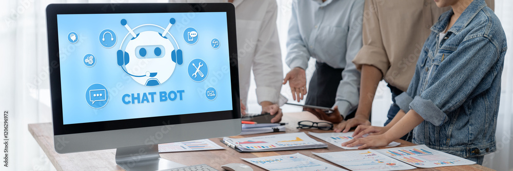 Poster Chatbot software application for brisk online business that automatically reply to customer questions