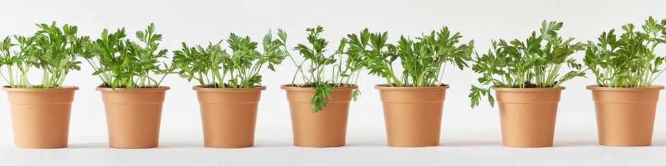 Obraz premium cups with carrot seedlings. Selective focus