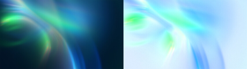 Smooth Swirl Prism Overlay: Abstract background with a smooth light swirl and a subtle prism effect. Use for a fluid, elegant overlay. on black or Transparent.