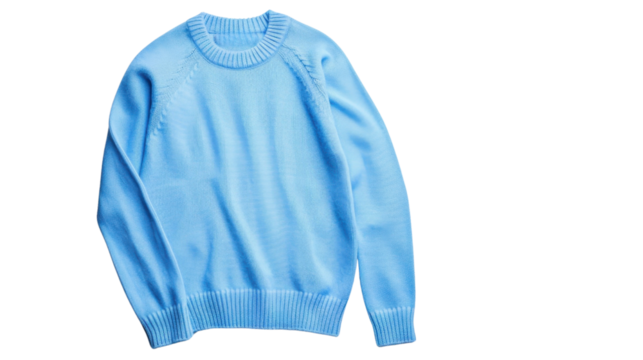 Blue sweater on transparent background 