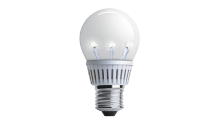 Led light bulb on transparent background