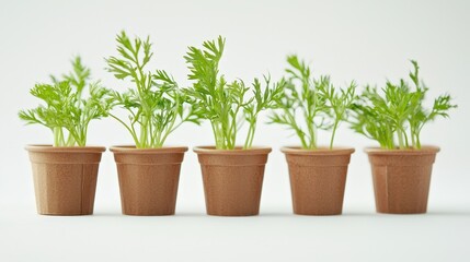 Fototapeta premium cups with carrot seedlings. Selective focus