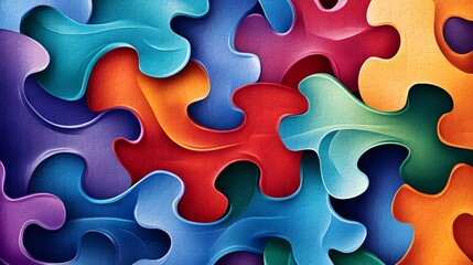 Obraz premium colorful ribbon graphics made for autism awareness day. autism awareness concept