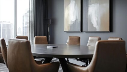 Modern Conference Room with City View