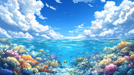 blue sea crystal clear water