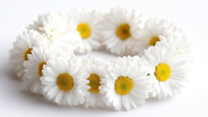 White daisy flower crown with soft yellow centers