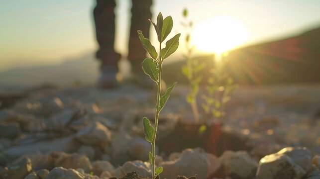 Men planting trees to boost oxygen levels and fight global warming   save the planet, plant a tree