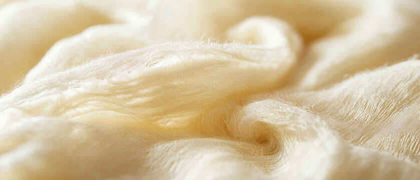 Unique texture of Eri silk showcasing its softness and matte finish in natural light