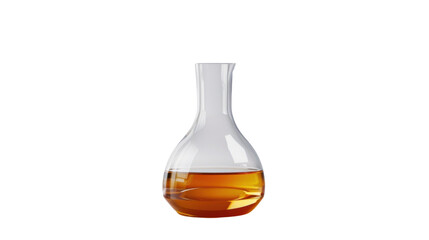 
Laboratory test glass container with liquid on transparent background