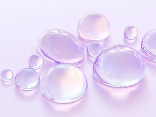 A collection of small, clear, purple spheres