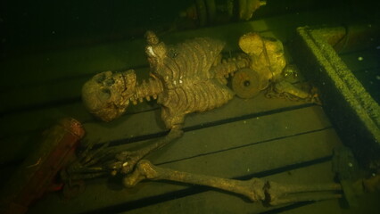 Scuba diving in old clay pit