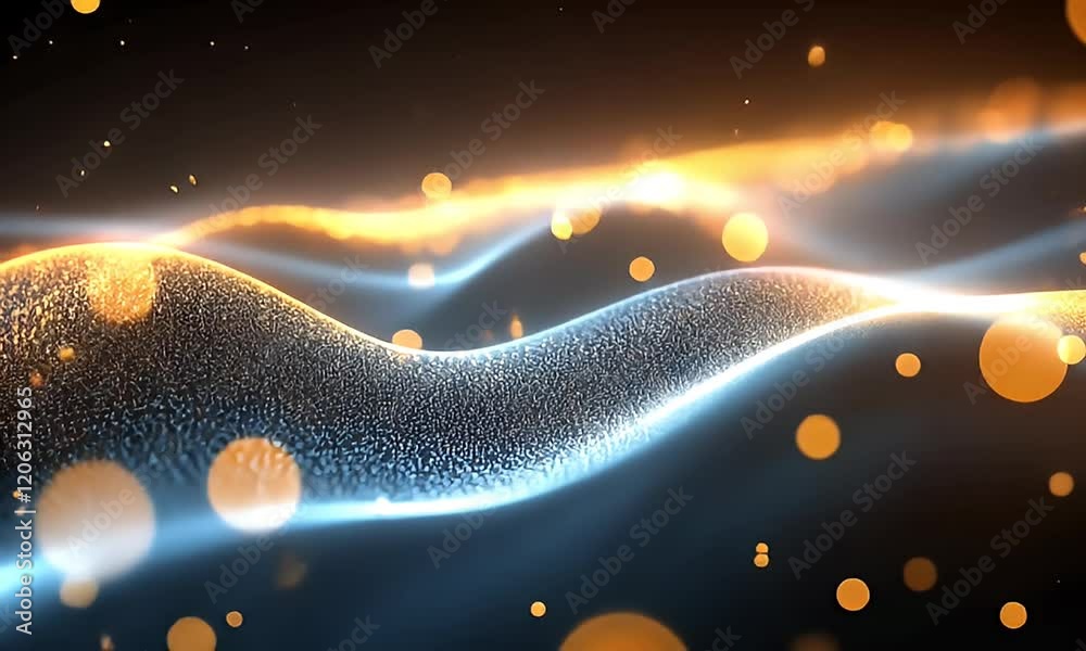 Canvas Prints abstract waves of light and color in a dark background, creating a mesmerizing atmosphere with glowi