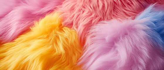 Obraz premium Vivid faux fur textures in bright hues providing a soft and inviting appearance
