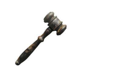 Judge gavel on transparent background
