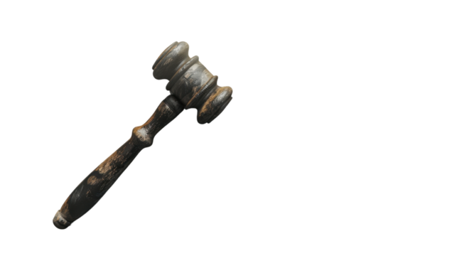 Judge gavel on transparent background