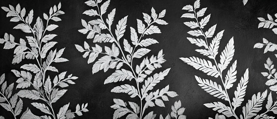 Obraz premium Delicate texture and intricate patterns of fern fronds against a dark background