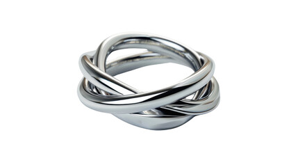 Fototapeta premium Silver ring on transparent background