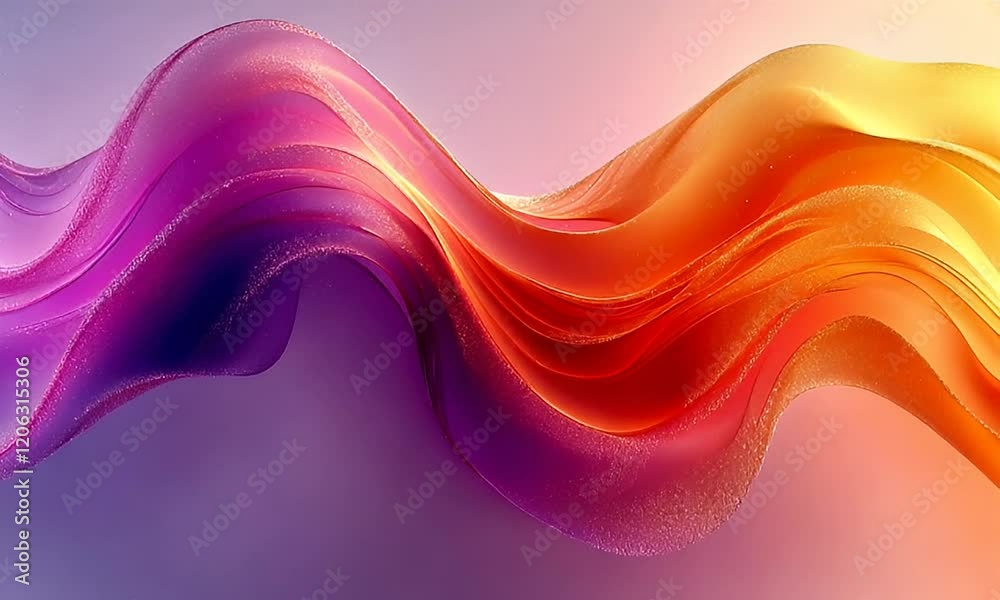 Wall mural abstract colorful wave pattern flowing smoothly across a soft gradient background, creating a sense 