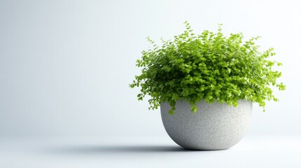 Adiantum raddianum with lush green foliage in modern textured ceramic pot
