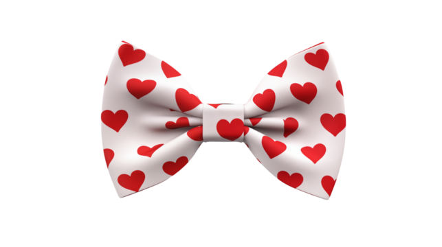 Romantic Red Hearts Bow Tie Pattern Design for Valentines Day Wedding or Festive Occasions
