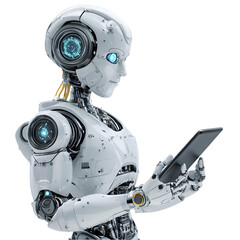 Advanced Robot Using Tablet  Futuristic Technology  Digital Assistant   Humanoid