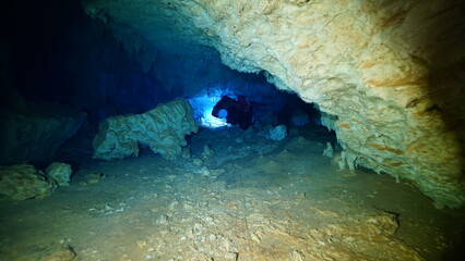 Cave diving in Dominican Republic