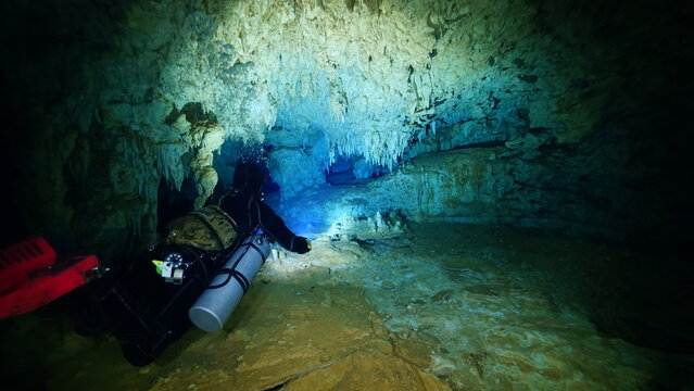 Cave diving in Dominican Republic